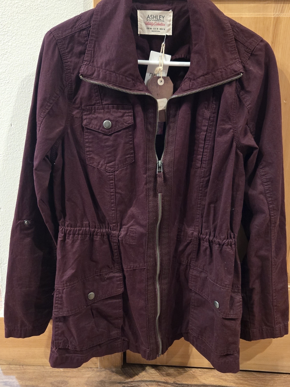 Ashley Burgundy Utility Jacket for Women